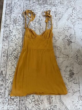 Wilfred Mustard Tie-Strap mini Sundress size small